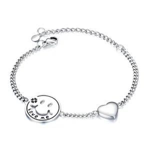 Fashion Design Stainless Steel Smible Heart Women Bracelet
