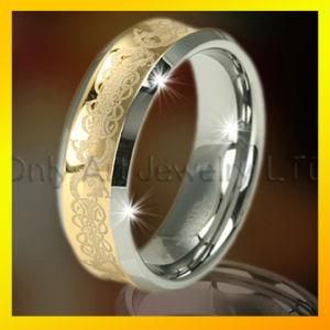 High Quality Fashion Gold Plating Tungsten Ring Jewelry for Men