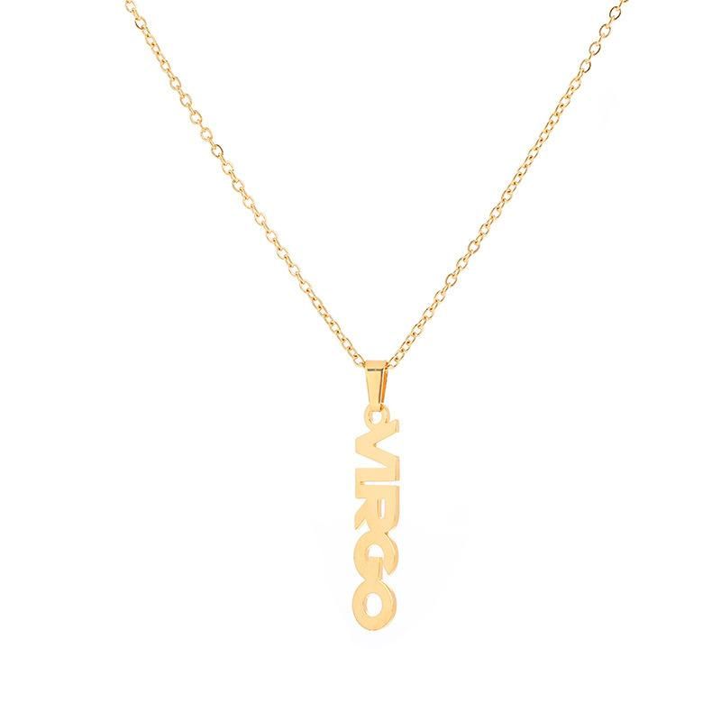 Manufacturer Custom 14K Gold Plated Fashion Jewelry High Quality Waterproof Trendy 18K Stainless Steel Necklace Name jewellery Necklace