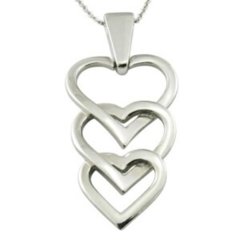 Silver Heart Women Hollow out Pendant