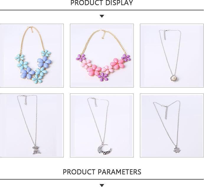 2020 Most Popular Gold Pendant Necklace with Pink Flowers