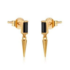 Gold Awl Mini Earrings Stud S925 Sterling Silver 9K 14K 18K Gold Plated Cone-Shape Stud Earrings for Girls Lady