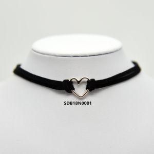 Heart Suede Fabric Choker Fashion Jewelry Necklace