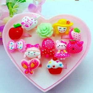 12PCS Animals Flower Heart Assorted Children&prime;s Cartoon Rings for Christmas