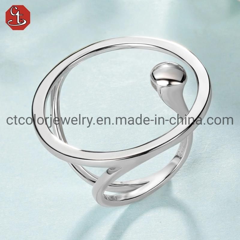 Fashion Jewelry Wholesale 925 Sterling Silver Ring Plain Ring Women Accessories