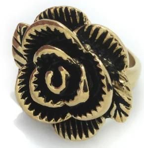 Fashion Flower Shape Stainless Steel Ring (RZ1334)