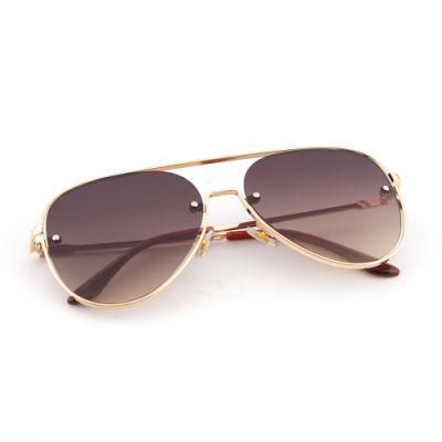 UV400 Double Bridge Cool Pilot Handsome Sunglasses
