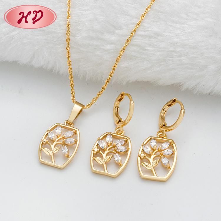 18K Gold Plated New Design Jewelry Set with Zircon