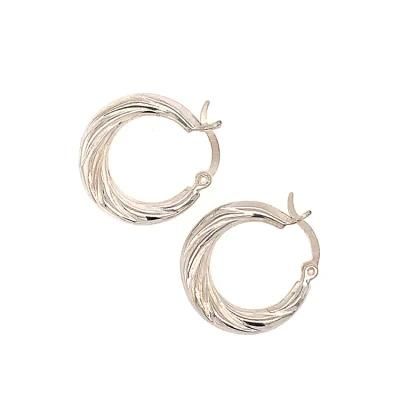 High Quality Twist Rope Huggies Earring Jewelry Sterling Silver Small Hoop Earrings