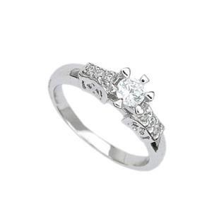 Round CZ Raised Vintage Lk Women&prime;s Engagement Band Ring