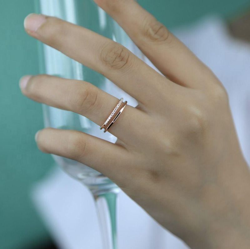925 Sterling Silver Ring Minimalist Zircon Multi-Layer Adjustable Ring Women Men Engagement Wedding Jewelry