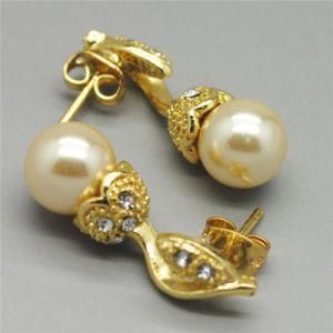 Hot Sale Items Basketball Wives Earrings, 18k Gold Pearl Plated Hoop Earrings, Fashion Jewelry for Women Jewellery (E130020)