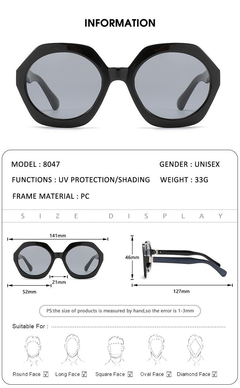 Women Hot Selling High Quality Sun Glasses Colorful UV400 Lenses Round Square Frame Trendy Fashion Sunglasses