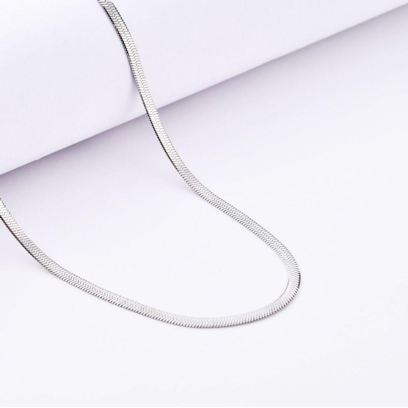 High Quality Stainless Steel Herringbone Chain Necklace Fashion Jewellery for Wholesale