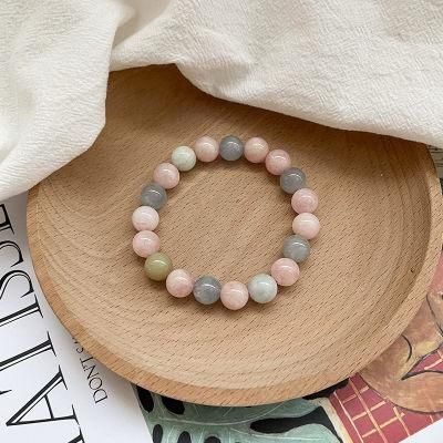 Fashion Jewelry Natural Morganite Beads Women&prime;s Round Bracelet