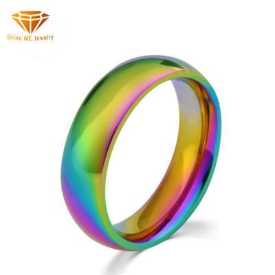 Titanium Steel Colorful Glare Color Ring The Rainbow Ring European and American Fashion Jewelry Wholesale SSR1921