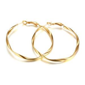 Wholesale Stainless Steel Ladies Gold Thread Hoop Earrings Design