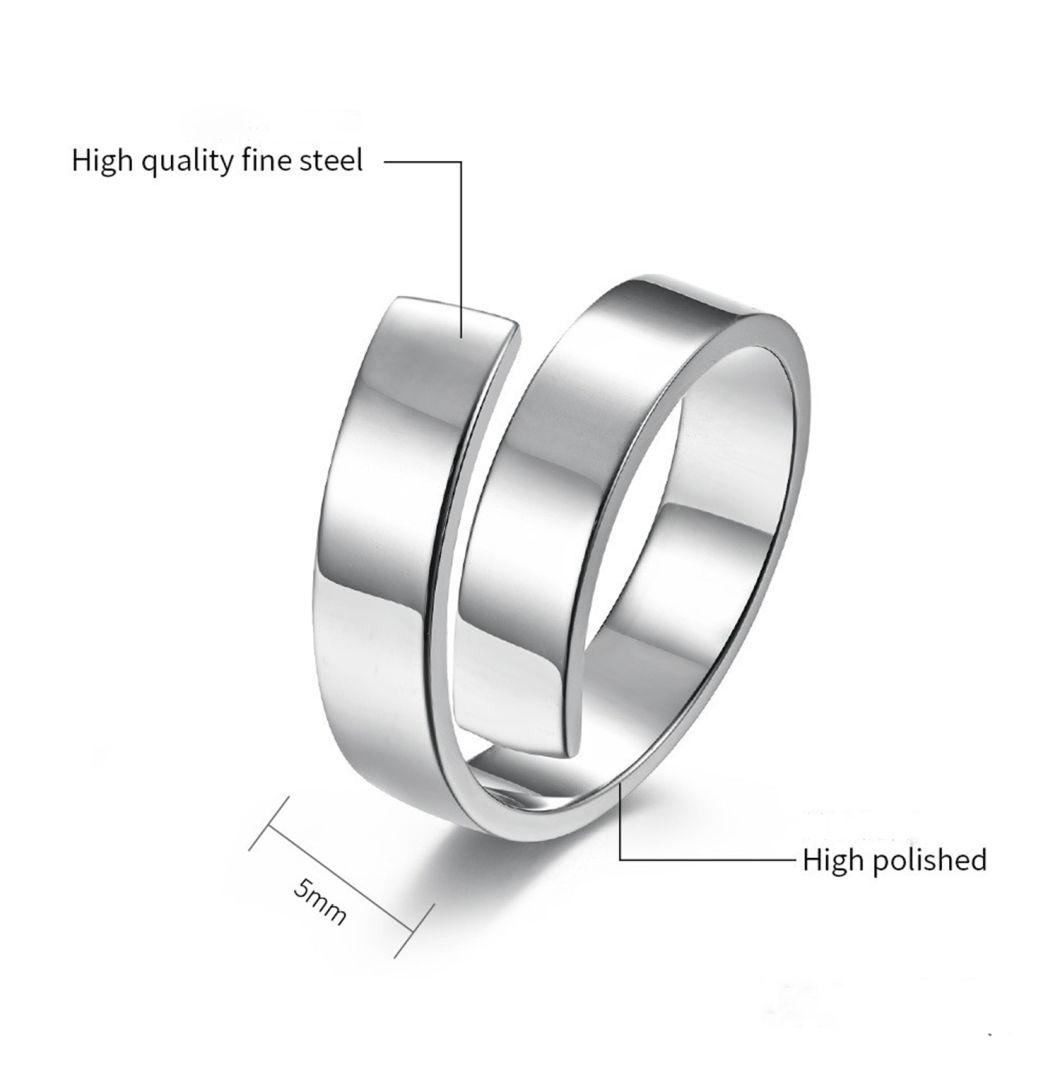 Fashion Accessories Lightning Ring Stainless Steel Open Ring Personalized Titanium Steel Jewelry Customization SSR2456
