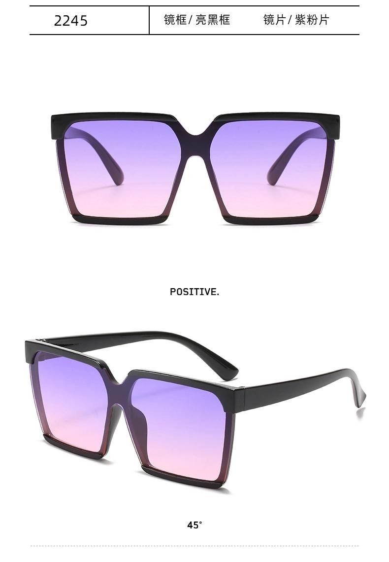 Gradient Color Sunglasses Korean Style Trendy One-Piece Big Frame Sunglasses Women Bright Black Fashion Sunglasses Net Red Same Sunglasses