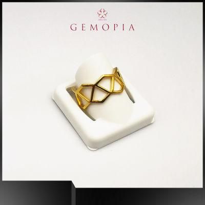 Wholesale Fashion Ladies Square Simple Single Stackable Finger Ring