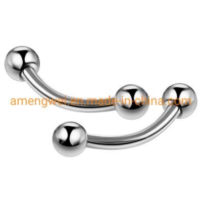 ASTM F136 Titanium Externally Threaded Hoop Body Piercing Jewelry Piercings Banana Eyebrow Rings