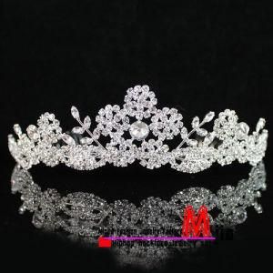 Flower Clear Austrian Rhinestone Tiara Crown Hair Comb Bridal Wedding Prom T1401