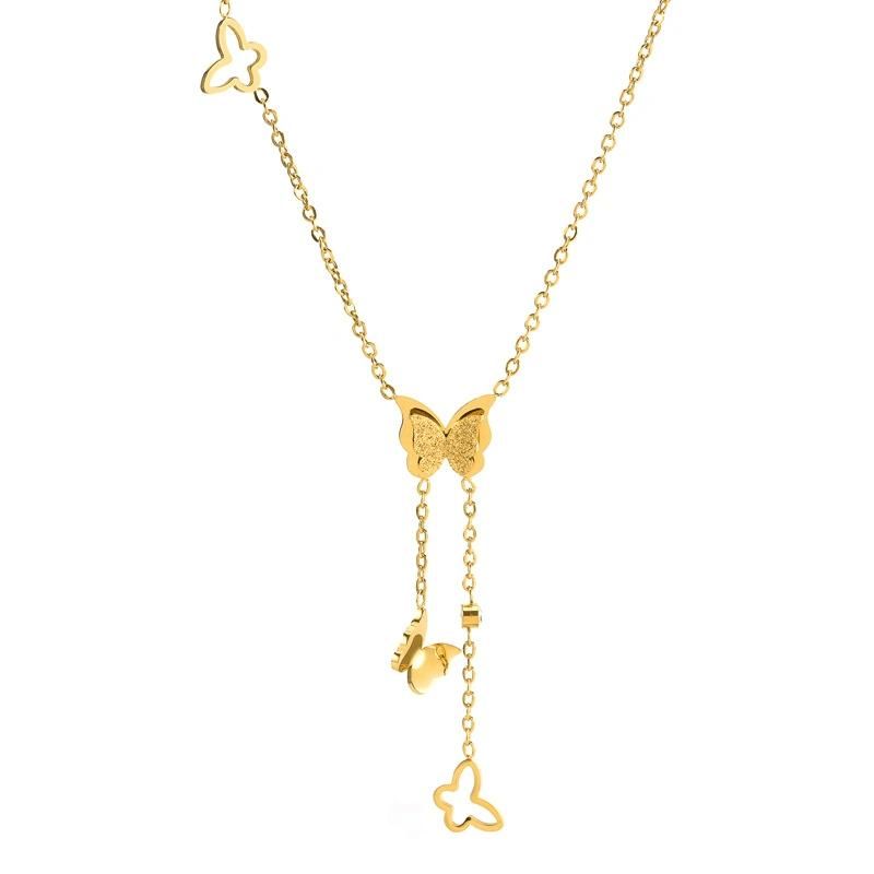 Manufacturer Custom Non Tarnish Fashion Jewelry High Quality Waterproof New Arrivals 18K Stainless Steel Butterfly Necklace jewellery