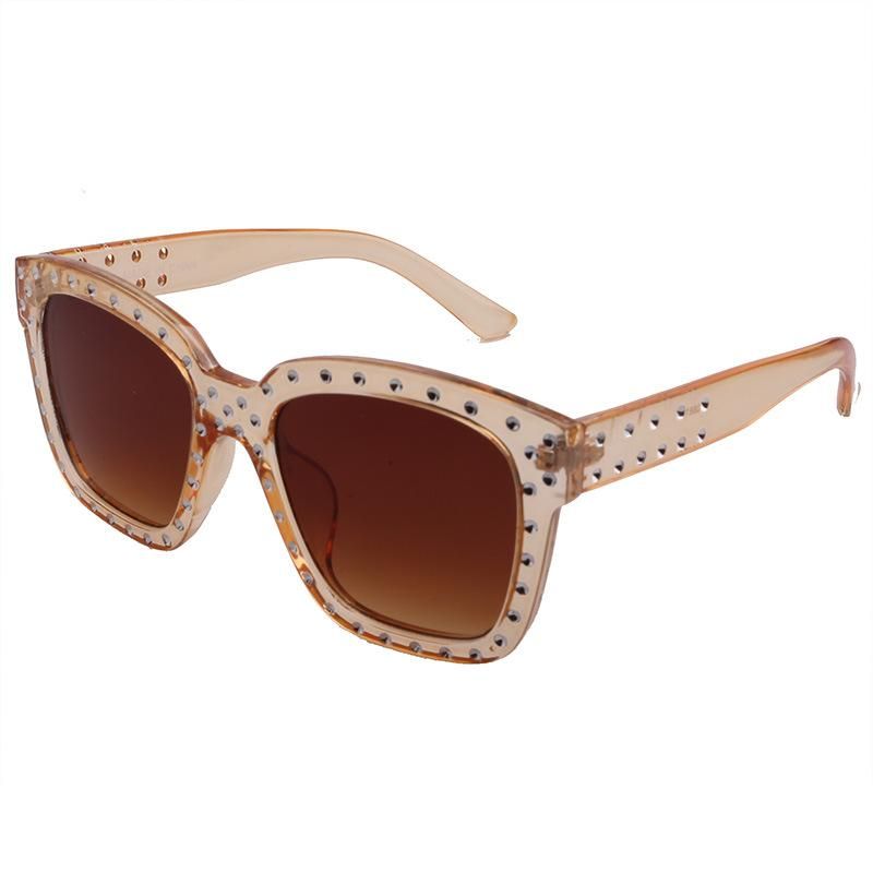 Hot Selling Transparent Orange Fashion Sunglasses with Metal Deco