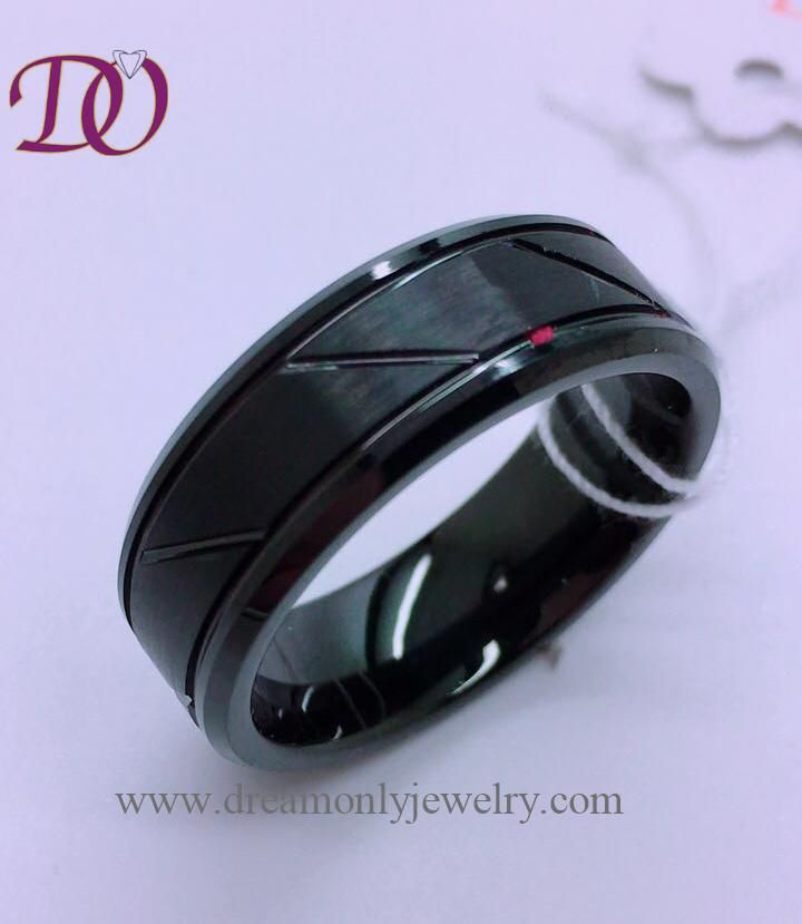 Black Tungsten Ring Jewelry Matte Tungsten Ring