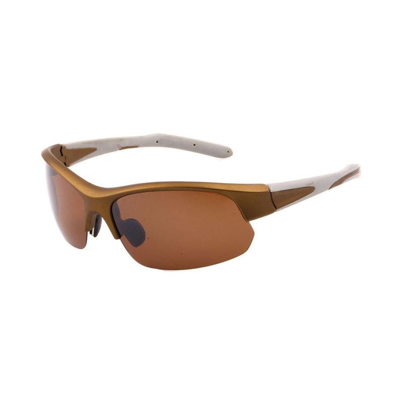 Gold Half Frame Sport Sunglasses Unisex