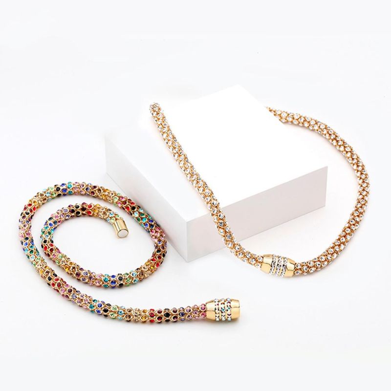 Wholesale Plated Copper Pave Colorful Zircon Necklace Jewelry