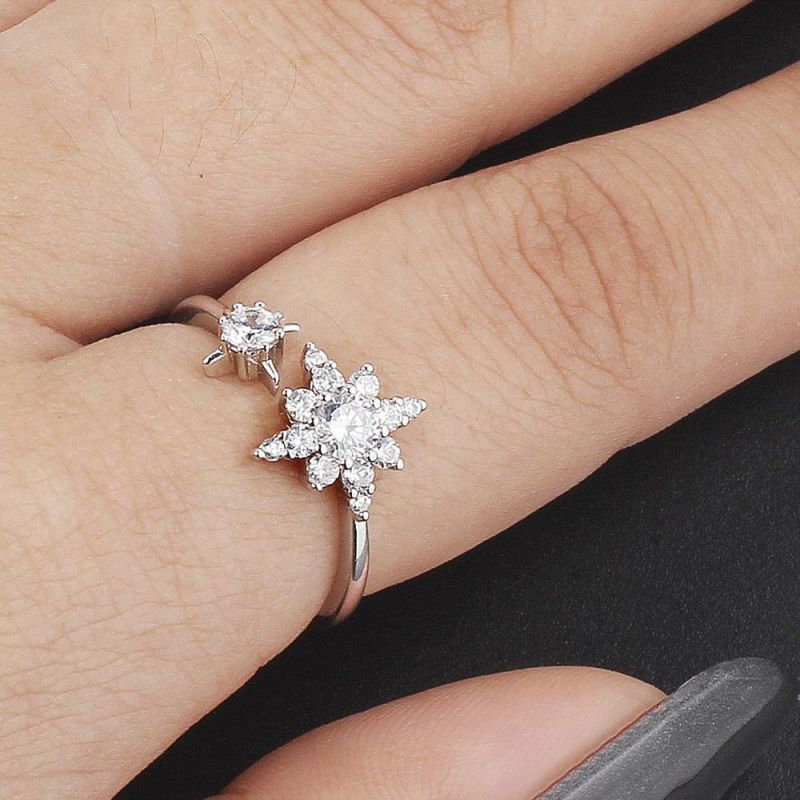 Hot Sell 925 Silver CZ Wedding Open Ring