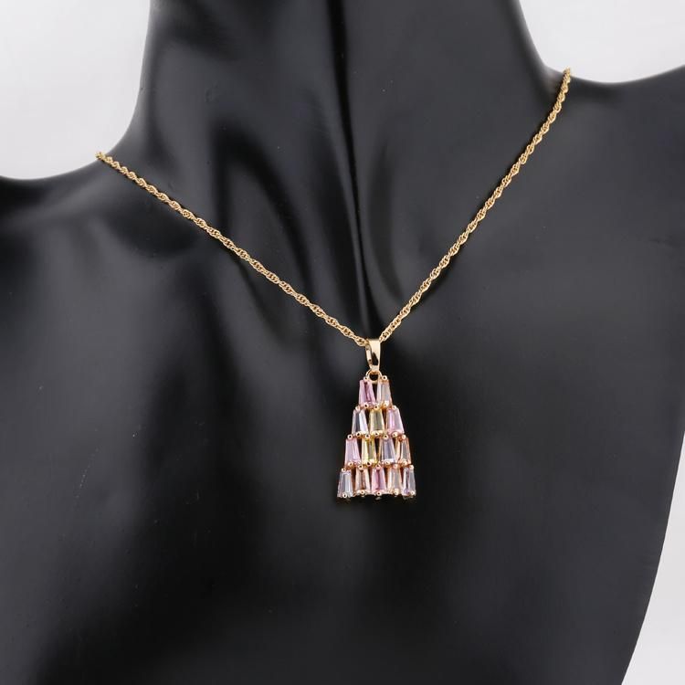 Fashion Women 18K Gold Plated Alloy Crystal Silver Jewelry Chain Pendant Sets Necklace