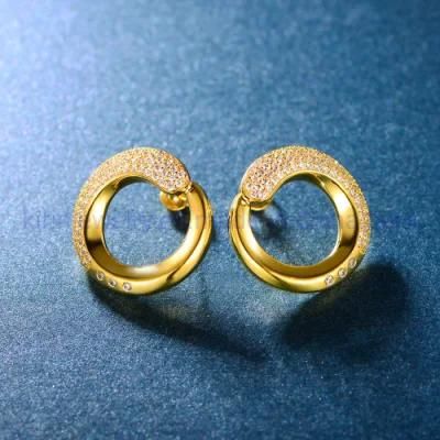 925 Sterling Silver Earrings 18K Gold Plated Huggie Earrings Pave 5A CZ Diamond Huggie Hoop Earrings
