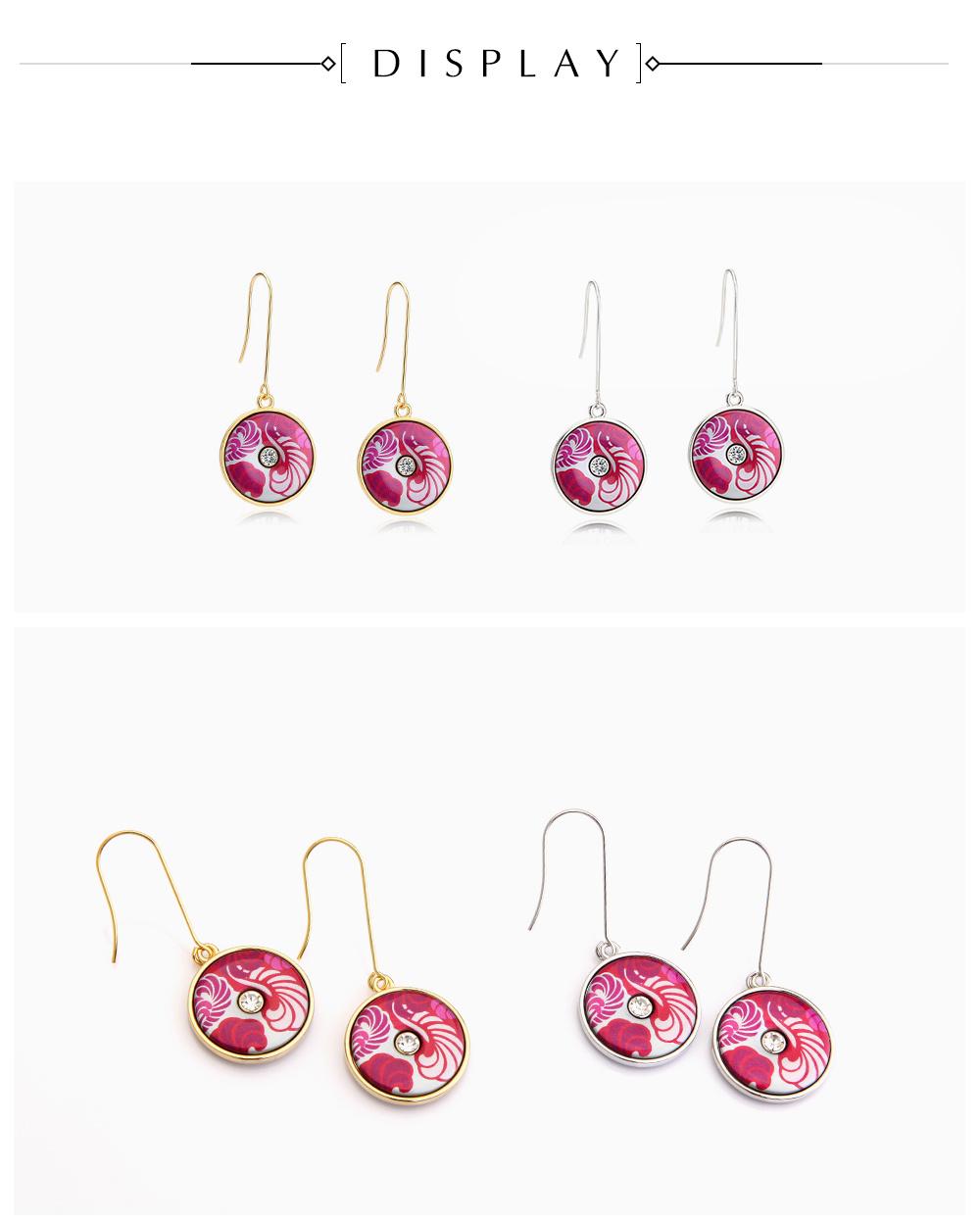 Luxury Hanging Flamingo Pattern Enamel Earring for Women