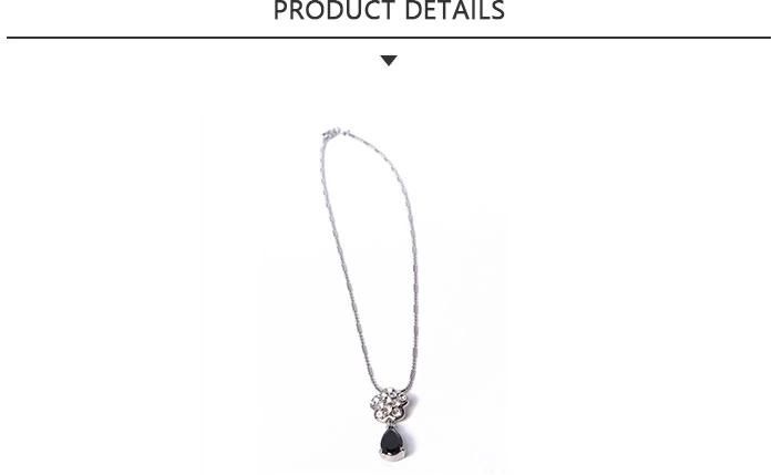 2020 Fashion Jewelry Alloy Pendant Necklace with Black Stone