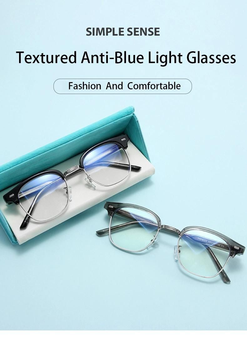 2022 Wholesale Glasses Frame Tr90 Korean Retro Myopic Glasses Frame Anti Blue Light Flat Lens Ins Small Red Book Recommended