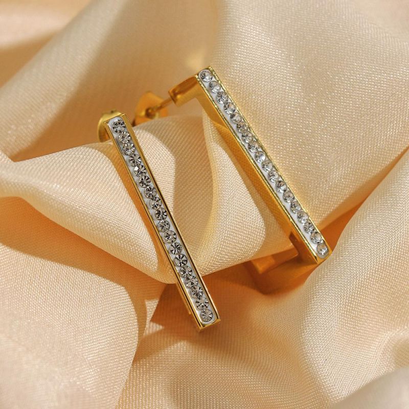 Manufacturer Custom Fashion Earring High Quality Non Fade Jewelry New Arrivals Diamond Zircon Earring Designer 18K Gold Plated Ear Ring