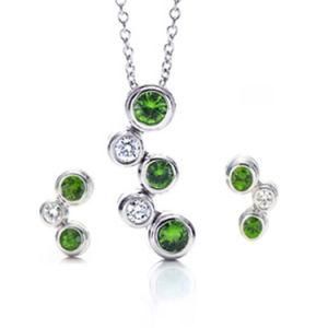 Silver Bridal Wedding Lighting Party Dangle Earrings Necklace Jewelry Set