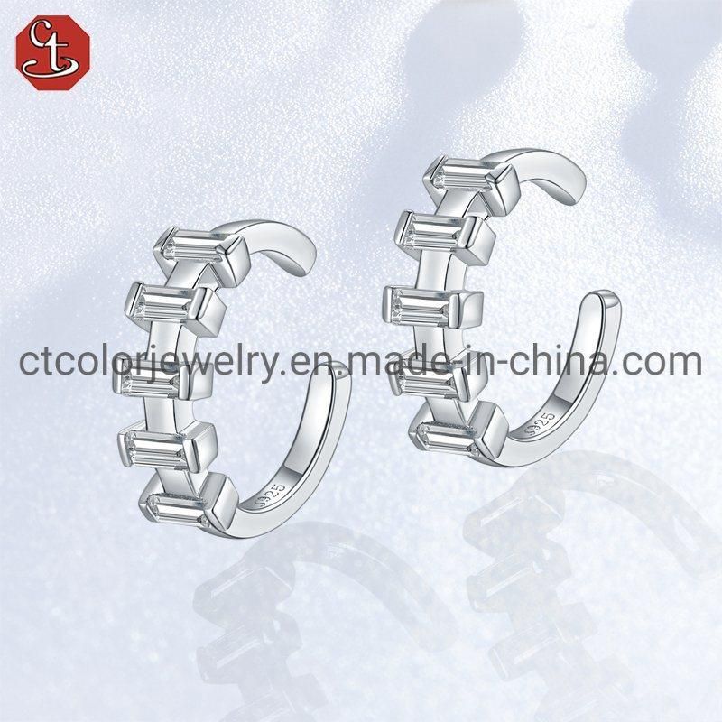 Fashion Ear clip Earrings 925 Silver Jewelry