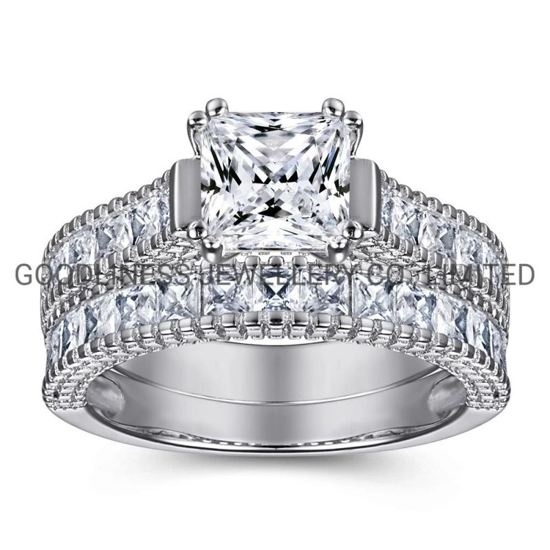 Stackable Silver Gold Filled CZ Diamond Proposal Anniversary Women Rings