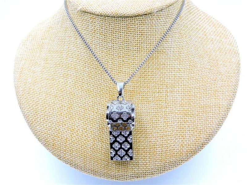 Crystal Glamour Whistle Pendant Necklace Sweater Chain