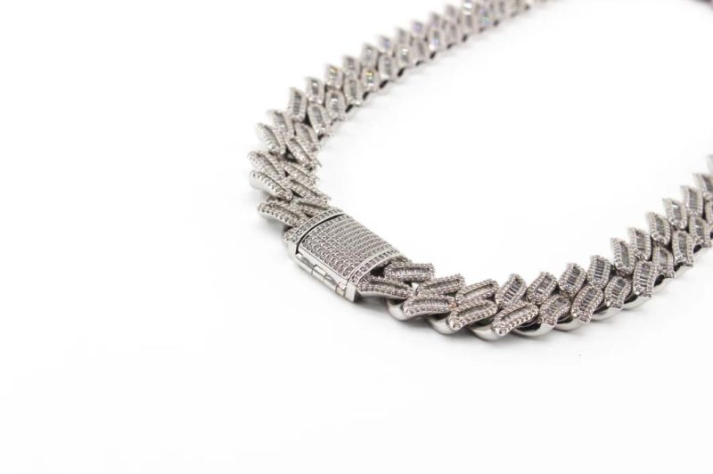 Mens Iced out Tennis Cuban Chain Moissanite Cuban Link