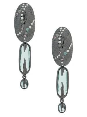 Fashion Personality Metal Crystal Dangle Earrings Jewelry