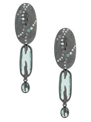 Fashion Personality Metal Crystal Dangle Earrings Jewelry