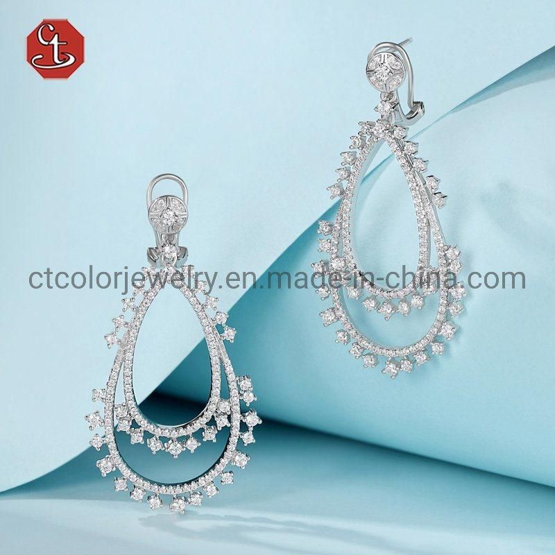 Trending jewelry 2021 fashion women′s drop 925 silver Earrings