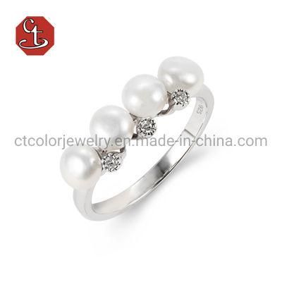 Fashion Jewelry 925 Sterling Silver Pearl Ring