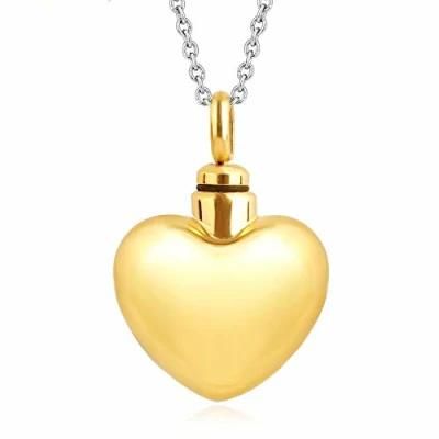 High Quality Custom Jewelry Heart Urn Keepsake Pendant in Gold Plating