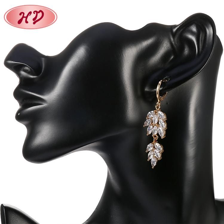 Wholesale Fashion Ladies Round-Shape Drop Earrings with Cubic Zirconia
