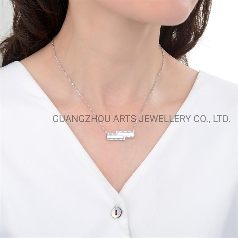 New Developed Fashion 925 Sterling Silver Geometric Shape Necklace